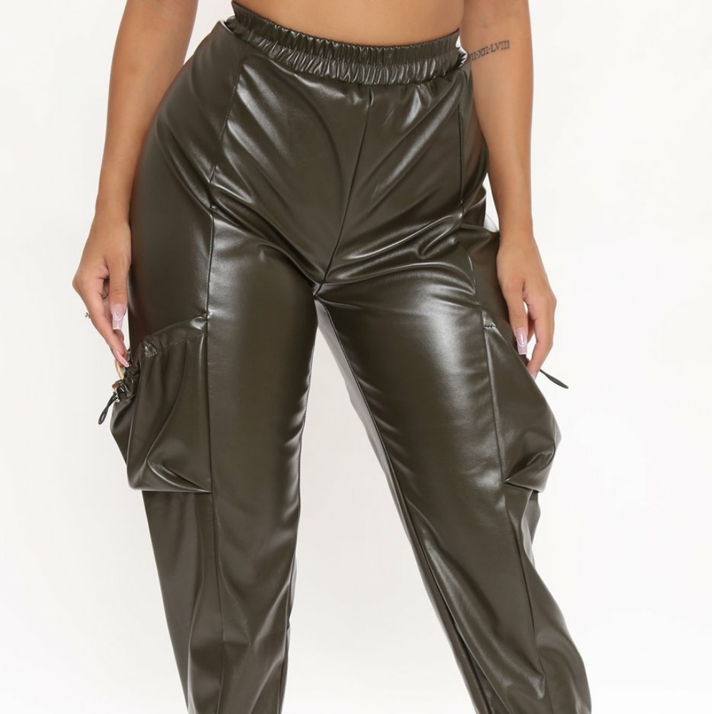 STYLISH VIBES HIGH WAIST FAUX LEATHER JOGGERS